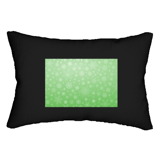 Abstract Green Snowflakes Pattern Lumbar Pillows