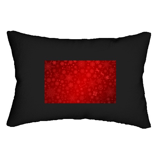 Abstract Red Christmas Winter Pattern Lumbar Pillows