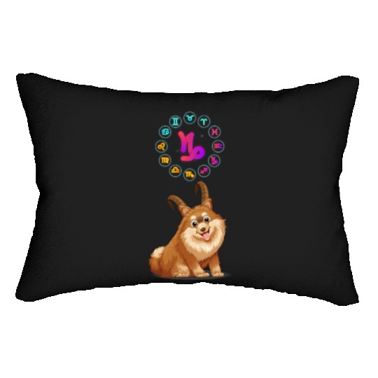 Funny Dog Lover Horoscope Capricorn Zodiac Sign Lumbar Pillows