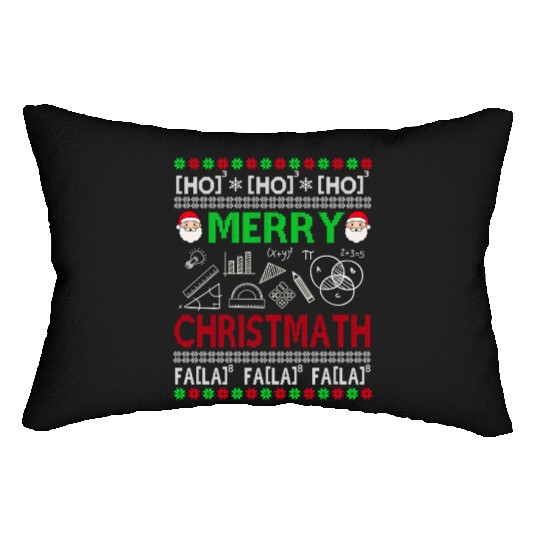 Christmas Math Teacher Lumbar Pillows Ugly Christmas Math