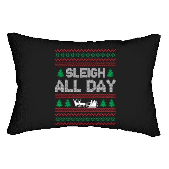 Ugly Christmas - Sleigh All Day Lumbar Pillows