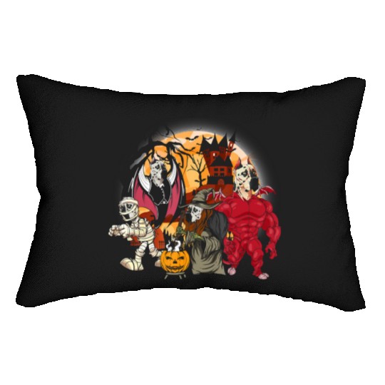 Great Dane Vampire Mummy Evil Witch Halloween Lumbar Pillows