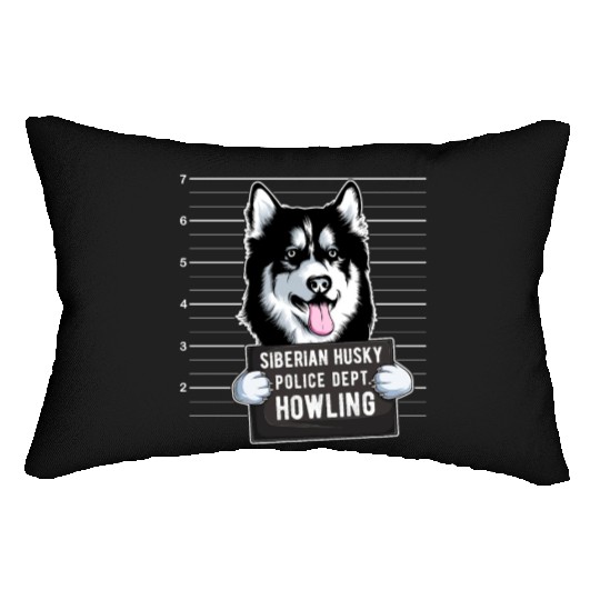 Husky Mugshot Dog Lover Lumbar Pillows