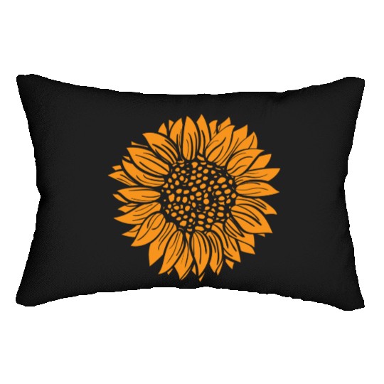 Orange Sunflower Lumbar Pillows