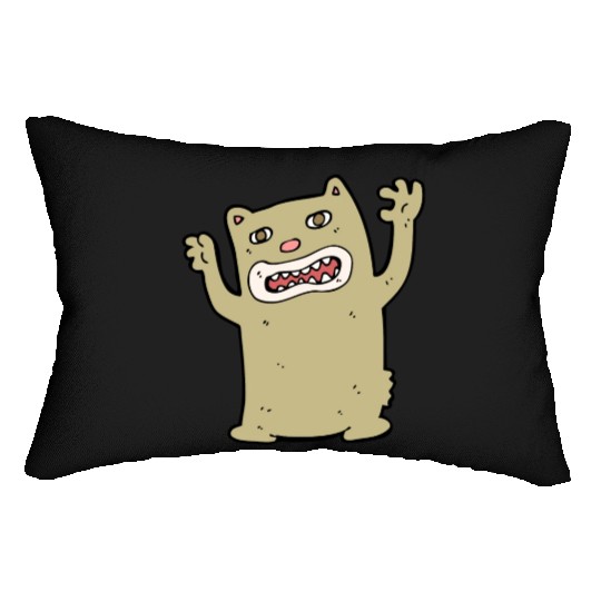 funny catzilla, cat lover Lumbar Pillows