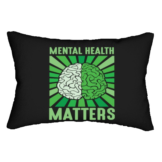 Mental Health Matters Brain Awareness Vintage Lumbar Pillows