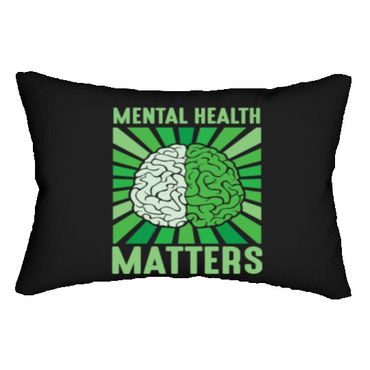 Mental Health Matters Brain Awareness Vintage Lumbar Pillows