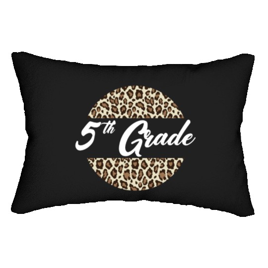 5th Grade Cheetah Print School Teacher Student Lumbar Pillows