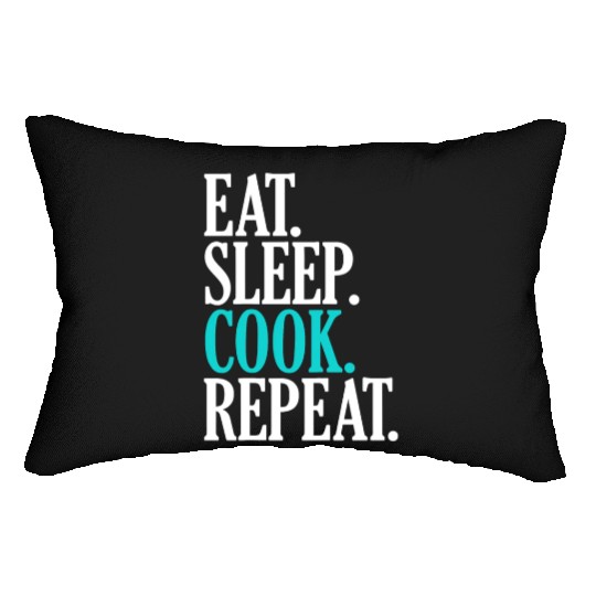 Eat Sleep Cook Repeat Funny Cooking Chef Lumbar Pillows