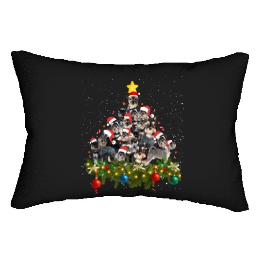 Schnauzer Dogs Tree Christmas Sweater Xmas Pet Lumbar Pillows