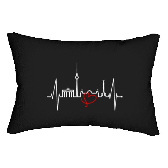 Berlin Skyline Heartbeat Germany Fan I Love Berlin Lumbar Pillows