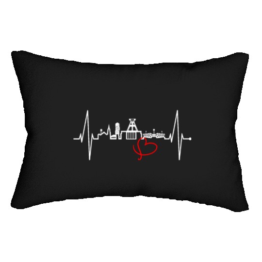 Bochum Skyline Heartbeat Ruhrpott Germany Lover Lumbar Pillows