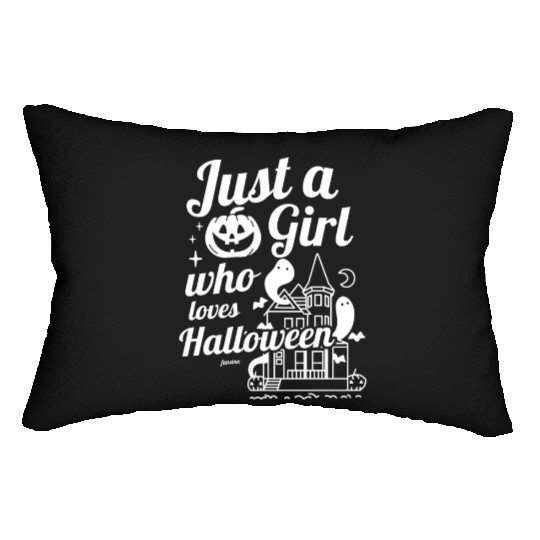 Girl daughter sister Halloween saying Lumbar Pillows