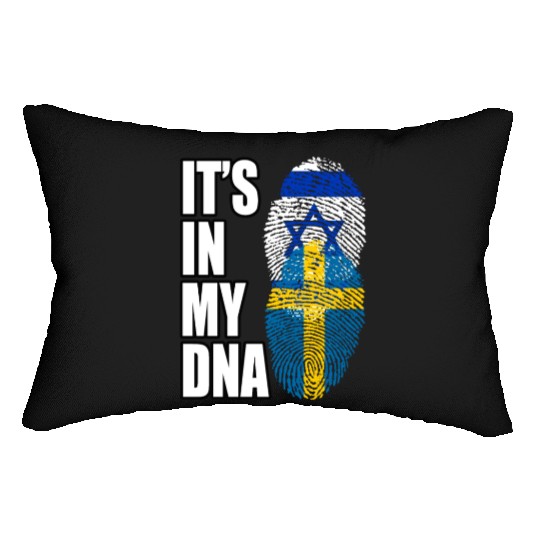 Israel And Swedish Mix Heritage DNA Flag Lumbar Pillows