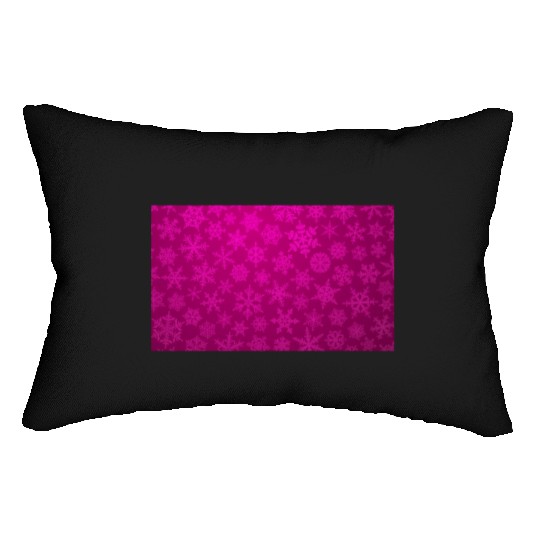Pink Snowflakes Christmas Pattern Lumbar Pillows