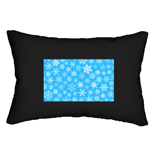 Winter Snowflakes Pattern Blue White Lumbar Pillows