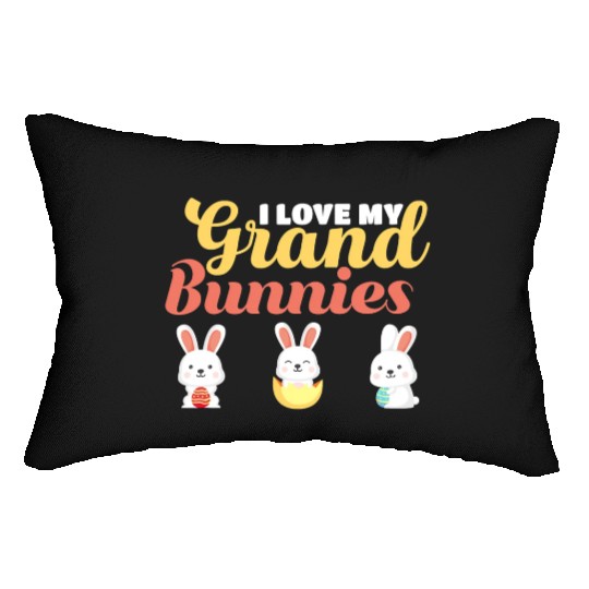 I Love My GrandBunnies Grandma Grandkids Easter T Lumbar Pillows