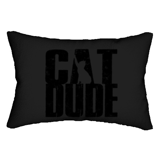 Cat Dude - cat owner Lumbar Pillows