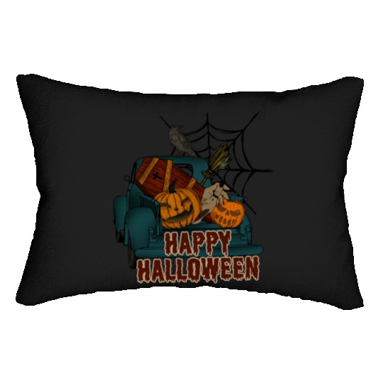 Happy Halloween Cat Pumpkin Lumbar Pillows