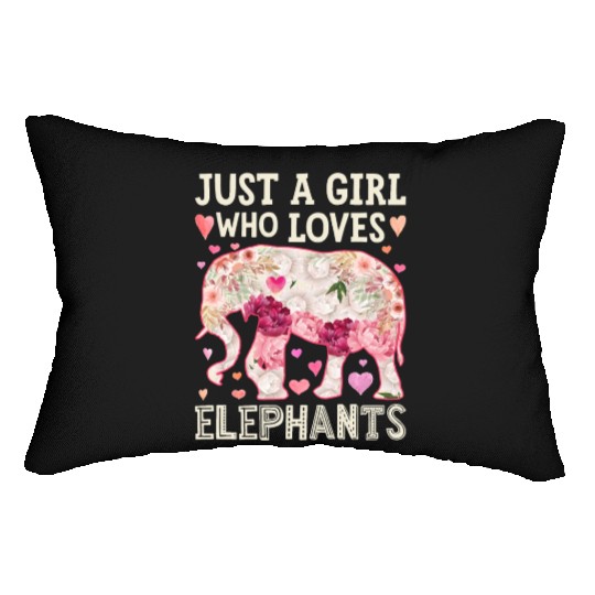 Elephant Just A Girl Who Loves Elephants Flower Wo Lumbar Pillows