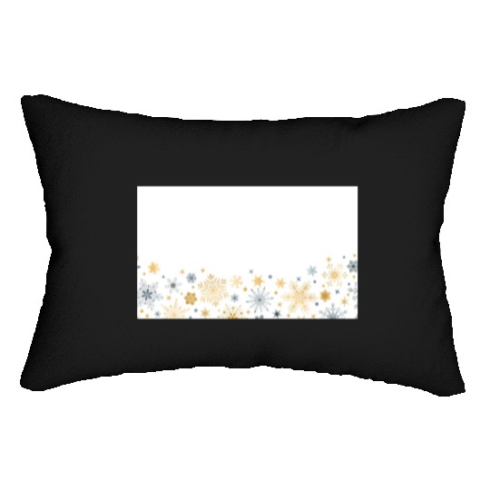 Elegant Snowflakes White Gold Silver Lumbar Pillows