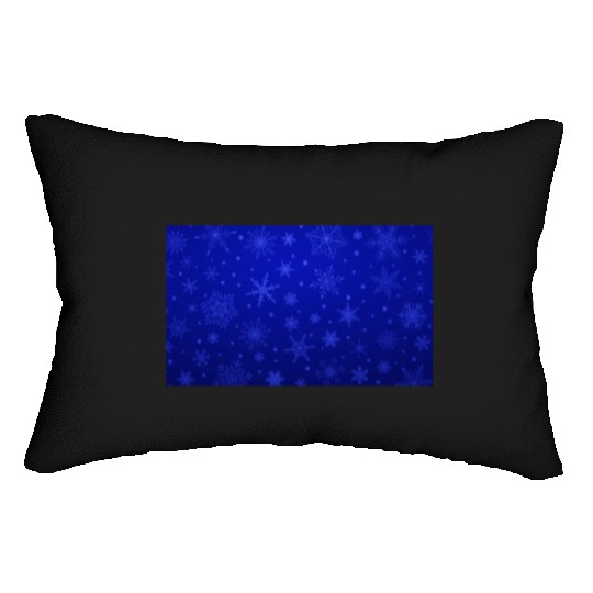 Blue Snowflakes Christmas Pattern Lumbar Pillows