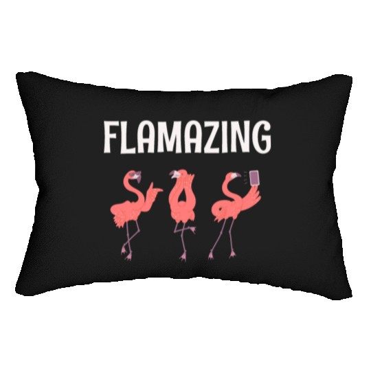 Girls Pretty Flamingo Friends Lumbar Pillows