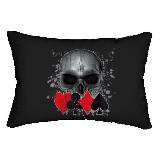Heavy Metal Punk Poker Skull Lumbar Pillows