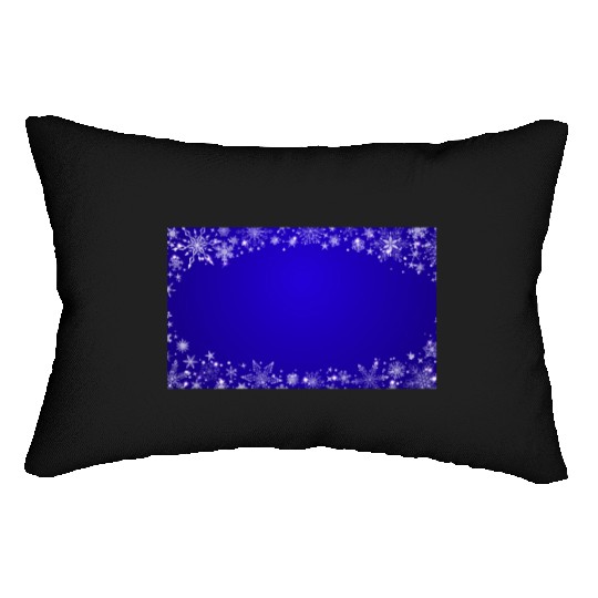 Modern Navy Blue Snowflakes Pattern Lumbar Pillows