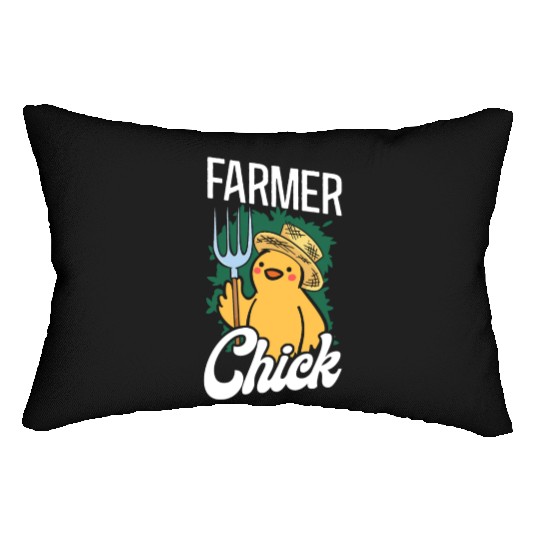 Farming Farmer Girl Chicken Farmer Lumbar Pillows