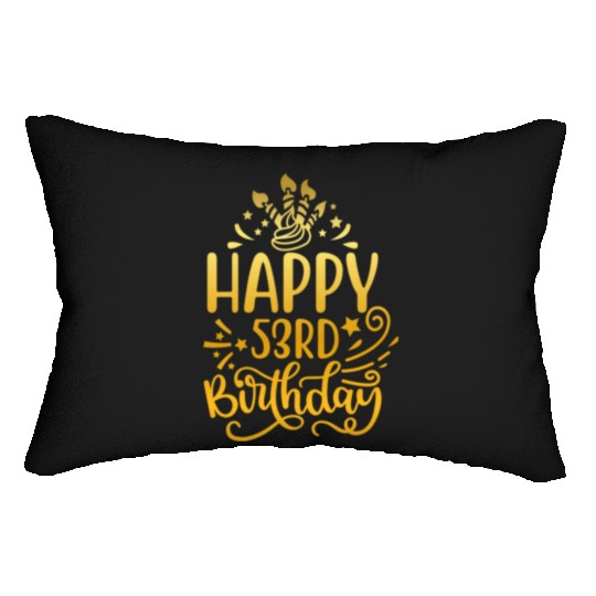 Happy 53rd Birthday Presents 53 Year Old Gift Gold Lumbar Pillows