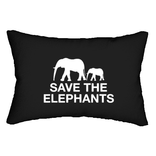 Save The Elephants Animal Conservation Lumbar Pillows
