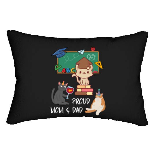 Cat School Student, Proud Mom & Dad Lumbar Pillows