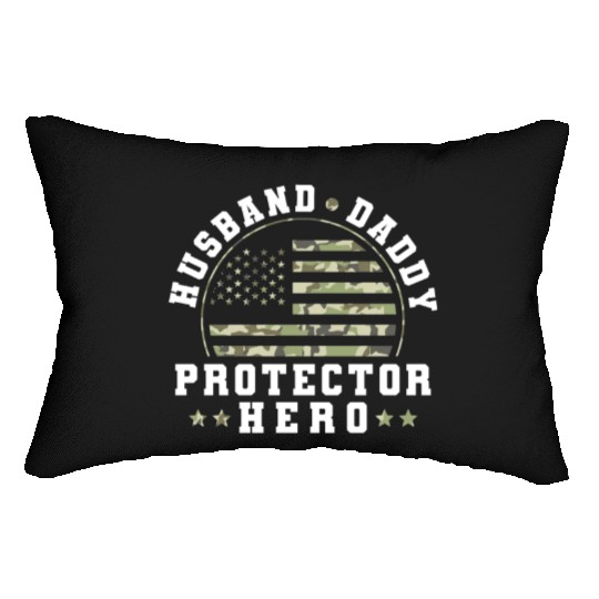 Husband Daddy Protector Hero US Army Veteran Lumbar Pillows