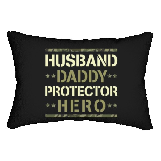 Husband Daddy Protector Hero US Army Veteran Lumbar Pillows