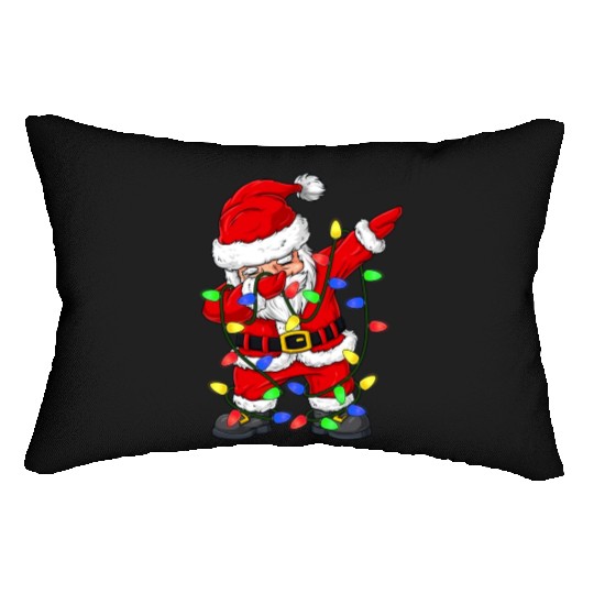 Dabbing Santa Claus Christmas Tree Lights Boys Kid Lumbar Pillows