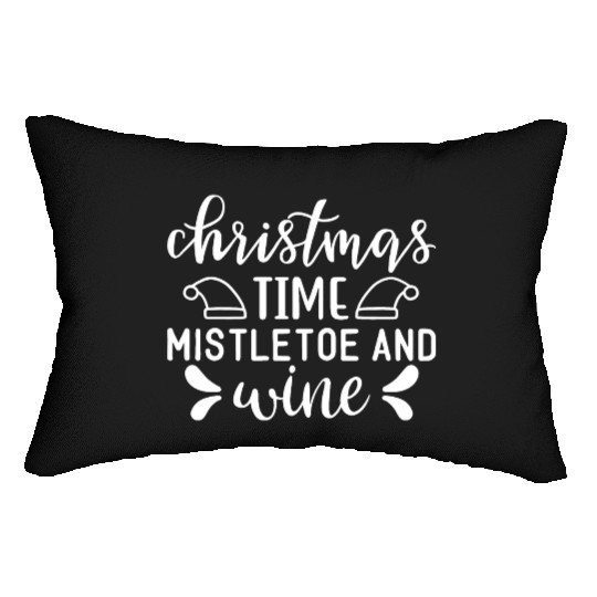 Christmas Design Christmas Time mistletoe and wine Lumbar Pillows