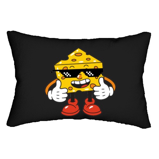 thug life cheese Lumbar Pillows