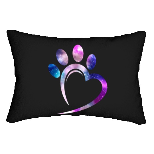 Galaxy Cat Paw Heart Cat Lover Lumbar Pillows