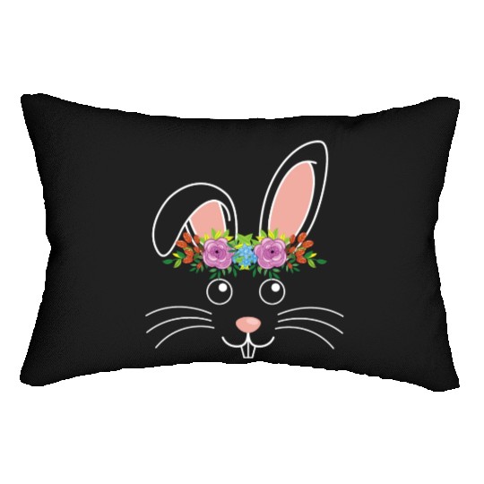 Cute Bunny Hairdress Flowers Women Girls Easter Lumbar Pillows