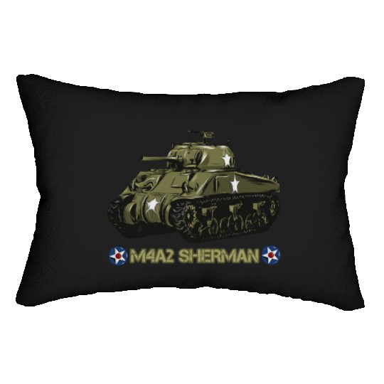World War 2 American Tank M4A2 Sherman Lumbar Pillows