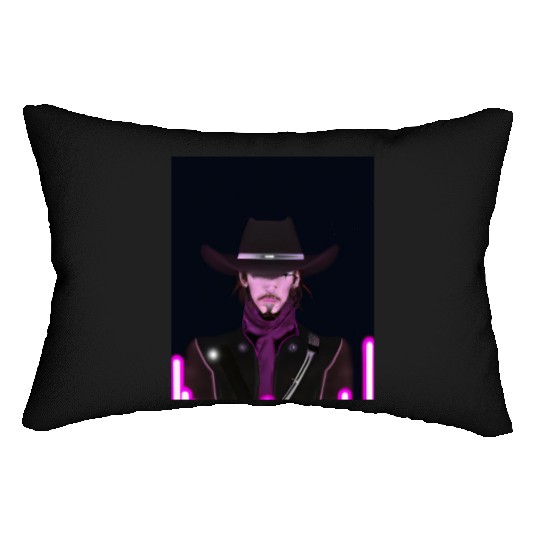Goth Synthwave Outrun Goth Cowboy Lumbar Pillows