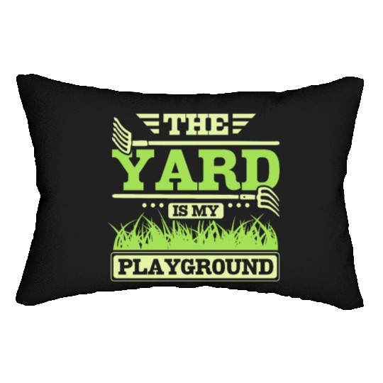 THe yard is my playground Lumbar Pillows