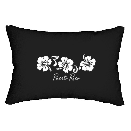Puerto Rico Hibiscus Flower Lumbar Pillows