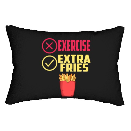 Exercise Extra Fries Chips Workout Gym Lumbar Pillows