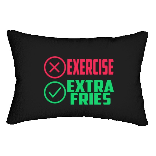 Exercise Extra Fries Gym Workout Chips Lumbar Pillows