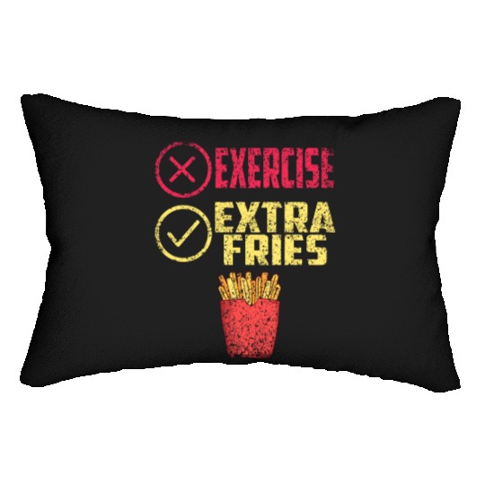 Exercise Extra Fries Gym Workout Chips Lumbar Pillows