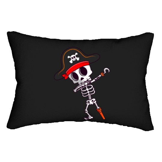 Dabbing Skeleton Pirate Spooky Halloween Lumbar Pillows