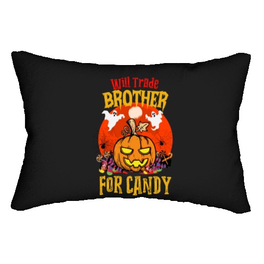 Will Trade Brother For Candy Pumpkin Halloween Lumbar Pillows