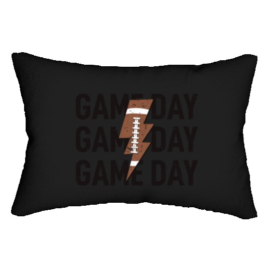 Game Day Football Distressed Lightning Bolt Lumbar Pillows